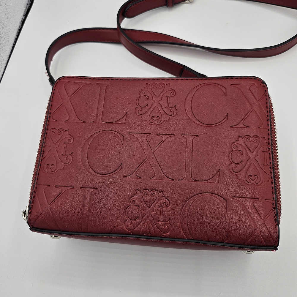 Christian Lacroix Red Embossed Crossbody Bag